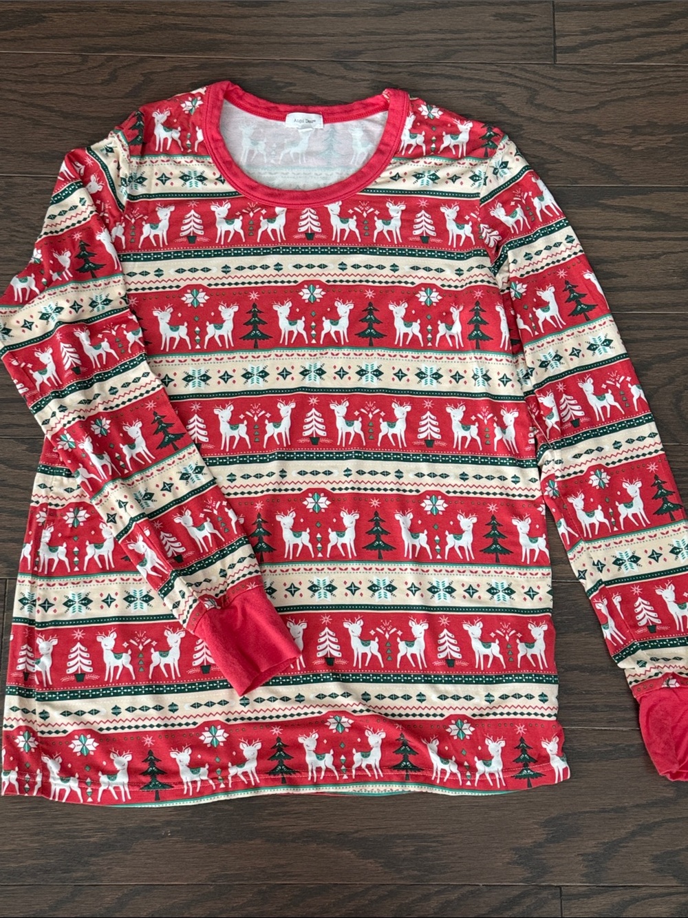 Angel Dear Retro Christmas Deer Bamboo Top